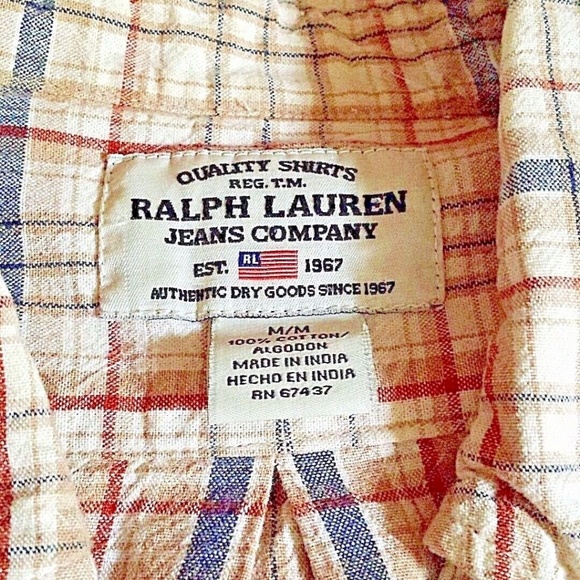 Ralph Lauren Jeans Shirt Casual Windowpane - Picture 7 of 7